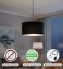 14-Inch Black Fabric Drum Pendant Light
