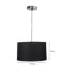 14-Inch Black Fabric Drum Pendant Light
