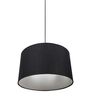 14-Inch Black Fabric Drum Pendant Light, Modern Hanging Ceiling Lamp