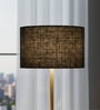 14-Inch Black Jute Fabric Drum Lampshade