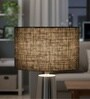 14-Inch Black Jute Fabric Drum Lampshade