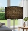 14-Inch Black Jute Fabric Drum Lampshade