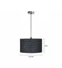 14-Inch Black Jute Fabric Drum Pendant Light