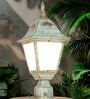 14-Inch Cottage Farmhouse Outdoor Gate Light | Distressed White Post Lantern