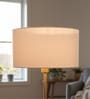 14-Inch Cream Fabric Drum Lampshade