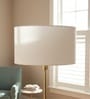 14-Inch Cream Fabric Drum Lampshade