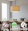 14-Inch Cream Fabric Drum Pendant Light