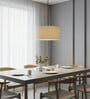 14-Inch Cream Fabric Drum Pendant Light, Modern Hanging Ceiling Lamp