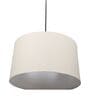 14-Inch Cream Fabric Drum Pendant Light, Modern Hanging Ceiling Lamp