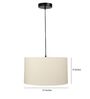 14-Inch Cream Fabric Drum Pendant Light, Modern Hanging Ceiling Lamp