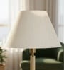 14-Inch Cream Texture Fabric Conical Lampshade