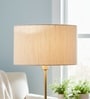14-Inch Cream Texture Fabric Drum Lampshade
