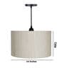 14-Inch Cream Texture Fabric Drum Pendant Light, Modern Hanging Ceiling Lamp