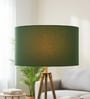 14-Inch Dark Green Fabric Drum Lampshade