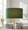 14-Inch Dark Green Fabric Drum Lampshade