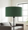 14-Inch Dark Green Fabric Drum Lampshade