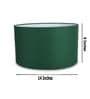 14-Inch Dark Green Fabric Drum Lampshade