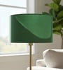 14-Inch Dark Green Fabric Drum Lampshade