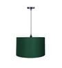 14-Inch Dark Green Fabric Drum Pendant Light, Modern Hanging Ceiling Lamp