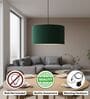 14-Inch Dark Green Fabric Drum Pendant Light