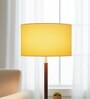14-Inch Dark Yellow Fabric Drum Lampshade