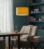14-Inch Dark Yellow Fabric Drum Pendant Light