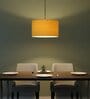 14-Inch Dark Yellow Fabric Drum Pendant Light