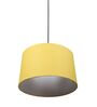 14-Inch Dark Yellow Fabric Drum Pendant Light, Modern Hanging Ceiling Lamp