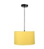 14-Inch Dark Yellow Fabric Drum Pendant Light, Modern Hanging Ceiling Lamp