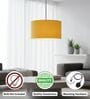 14-Inch Dark Yellow Fabric Drum Pendant Light