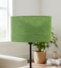 14-Inch Green Texture Fabric Drum Lampshade