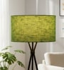 14-Inch Green Texture Fabric Drum Lampshade