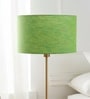 14-Inch Green Texture Fabric Drum Lampshade