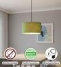 14-Inch Green Texture Fabric Drum Pendant Light