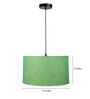 14-Inch Green Texture Fabric Drum Pendant Light, Modern Hanging Ceiling Lamp