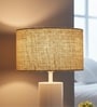 14-Inch Natural Jute Fabric Drum Lampshade