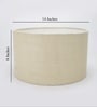 14-Inch Natural Jute Fabric Drum Lampshade