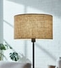 14-Inch Natural Jute Fabric Drum Lampshade