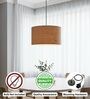 14-Inch Natural Jute Fabric Drum Pendant Light, Modern Hanging Ceiling Lamp