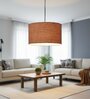14-Inch Natural Jute Fabric Drum Pendant Light