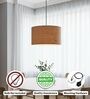14-Inch Natural Jute Fabric Drum Pendant Light
