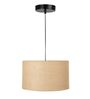 14-Inch Natural Jute Fabric Drum Pendant Light, Modern Hanging Ceiling Lamp