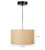 14-Inch Natural Jute Fabric Drum Pendant Light, Modern Hanging Ceiling Lamp