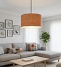 14-Inch Natural Jute Fabric Drum Pendant Light