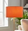 14-Inch Orange Fabric Drum Lampshade