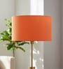 14-Inch Orange Fabric Drum Lampshade