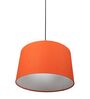 14-Inch Orange Fabric Drum Pendant Light