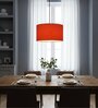 14-Inch Orange Fabric Drum Pendant Light