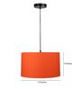 14-Inch Orange Fabric Drum Pendant Light, Modern Hanging Ceiling Lamp
