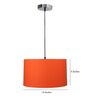 14-Inch Orange Fabric Drum Pendant Light